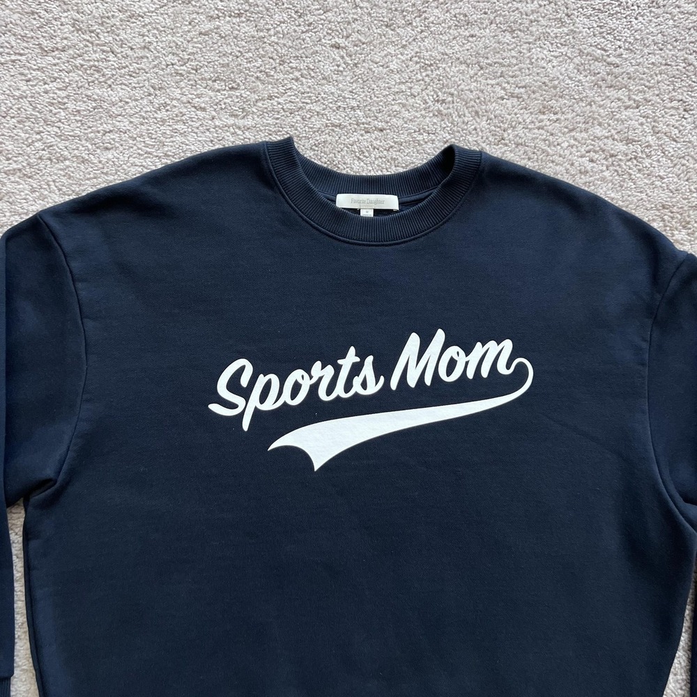 Favorite Daughter Sports Mom Sweatshirt Womens M Blue Fleece Crewneck Pullover - Picture 4 of 15